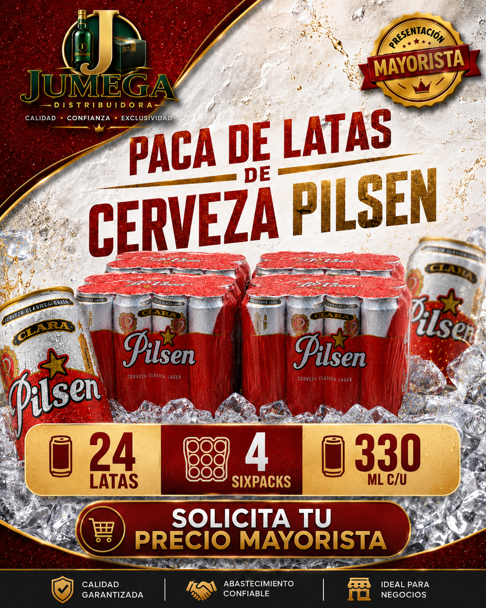 Cerveza Pilsen Paca x24 unidades 330 ml