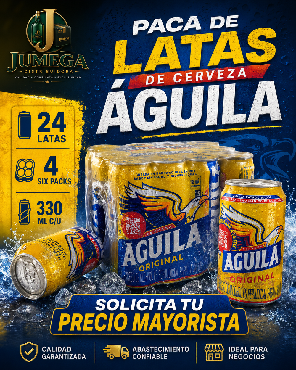 Cerveza Águila Original Paca x24 unidades 330 ml